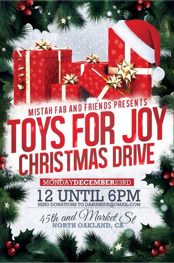 Support Mistah Fabs Annual “Toys For Joy” Christmas Drive